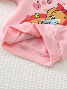 Cozy Pixies Newborn Baby Girl Cartoon Animal Pattern Knit Soft Round Neck Long Sleeve Pullover Winter Top Elastic Waist Long Pants 2pcs Sets - Pink - View 11
