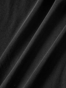 SHEIN MOD Women Black Mesh Asymmetrical Hem Skirt Stylish Flowy Skirt With Ruched Waistband For Casual Wear,Halloween Half-Length Skirt - Black - View 6