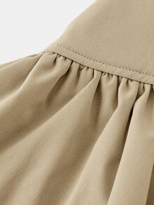 Maija Kids Maija Kids Young Girl Casual White Double-Layered Skirt,Ruffle Hem & Side Tie Summer Princess 7th Birthday Back-To-School,Mom And Daughter Sister Matching Wear - Khaki - View 7