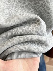 青少年女孩豹紋蝴蝶結拉鍊連帽休閒日常長袖衛衣 秋冬款 - 彩色 - 查看 5