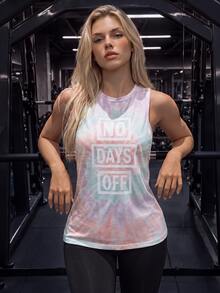 SHEIN Sports Geo Print Sports Tank Top Gym Topworkout Tank Top - Multicolor - View 1