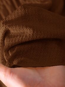 CosyJoli Plus Size Women's Solid Color Button Design Waist T-Shirt, Casual Girlfriend Outing - Brown - View 8