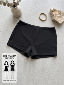 SHEIN PETITE Low Rise Micro Mini Shorts Ibiza Fits Summer Boho, Summer, Holiday, Beachwear Festival Rave Going Out Fall Winter Party ,Petite Women - Black - View 11