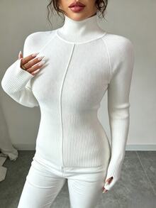 SHEIN Raffinéa Elegant Y2K Lady Style Wizard Pullover Knit Sweater For Travel, Commute, Holiday, Daily Wear And Outdoor - White - View 4