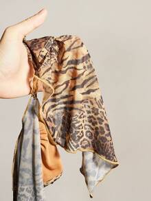 SHEIN ICON Vintage Sexy Y2k Leopard Print Backless Halter Neck Camisole With Slit Hem Cheetah Print Night Out Vacation Taupe Summer - Brown - View 14