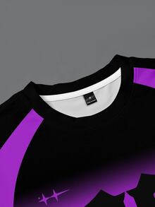 Aesthetic Post Men's Digital Print Round Neck Short Sleeve Casual T-Shirt - Multicolor - View 3