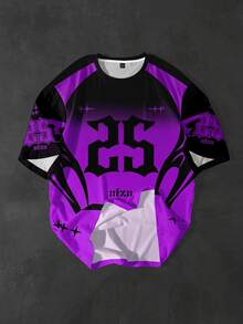 Aesthetic Post Men's Digital Print Round Neck Short Sleeve Casual T-Shirt - Multicolor - View 5