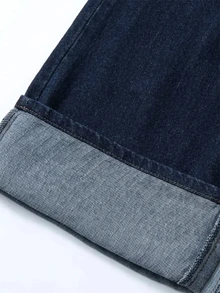 SHEIN MOD Plus Size Women's Loose Wide Leg Casual Denim Jeans With Pockets - Dark Wash - View 5