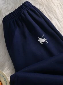 SHEIN Teen Girls Curved Leg Loose Gray Sweatpants, Casual Fashion All-Match Versatile Sports Long Pants, Suitable For Dancing, School, Sports - Blue - View 5
