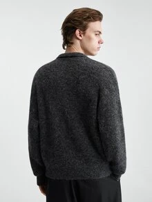 RONVEXI Men's Solid Color Casual Versatile Daily Wear Long Sleeve Sweater - Multicolor - View 4