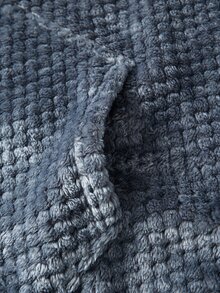 SHEIN 青少年男孩純色長袖口袋設計連帽居家休閒袍 - 灰色 - 查看 5