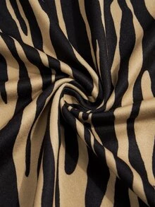 Poshavie Poshavie Plus Size Women's Classic Leopard Print Dress, Fashionable Ruched Patchwork Design, Elastic Fabric With Inclusive Fit, Waist-Flattering, Black Autumn - Multicolor - View 7