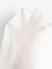 KARISMINA 女款高領泡泡長袖露肩收腰層次荷葉邊迷你洋裝，優雅浪漫派對度假穿搭，白色秋季 - 白色 - 查看 18