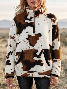 Wildy Sweatshirt Wanita Gaya Barat Kasual BOHO Motif Pengembara Pedesaan Musim Gugur/Dingin Pakaian Dasar Sehari-hari untuk Jalan-jalan dan Berpergian - MultiWarna - View 4