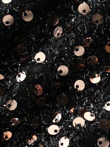 DAZY Autumn/Winter Black Sequin Shiny High Waist Party Nightclub Banquet Date Wedding Luxury Shorts - Black - View 4