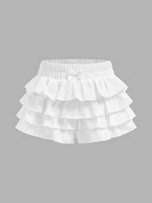 Maija Kids Maija Kids Tween Girls Casual Fashion Solid Color Skirt Shorts - White - View 2