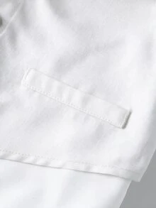 SHEIN 小男孩3件套西裝：卡其色背心、鬆緊腰長褲、領結與長袖襯衫，紳士風，適合春夏/秋冬兒童 - 白色 - 查看 10