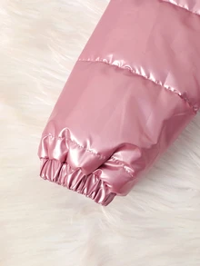 SHEIN Tween Girl Clothes Girls Jacket Winter Coats For Girls Jackets For Girls Girls Puffer Jacket Hooded - Rusty Rose - View 7