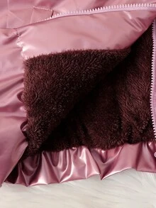 SHEIN Tween Girl Clothes Girls Jacket Winter Coats For Girls Jackets For Girls Girls Puffer Jacket Hooded - Rusty Rose - View 10