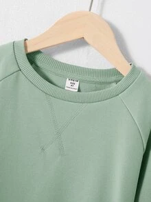 Maija Kids Maija Kids Tween Girls' Sporty And Casual Knit Sweatshirt With Shorts Two-Piece Set - Mint Green - View 5