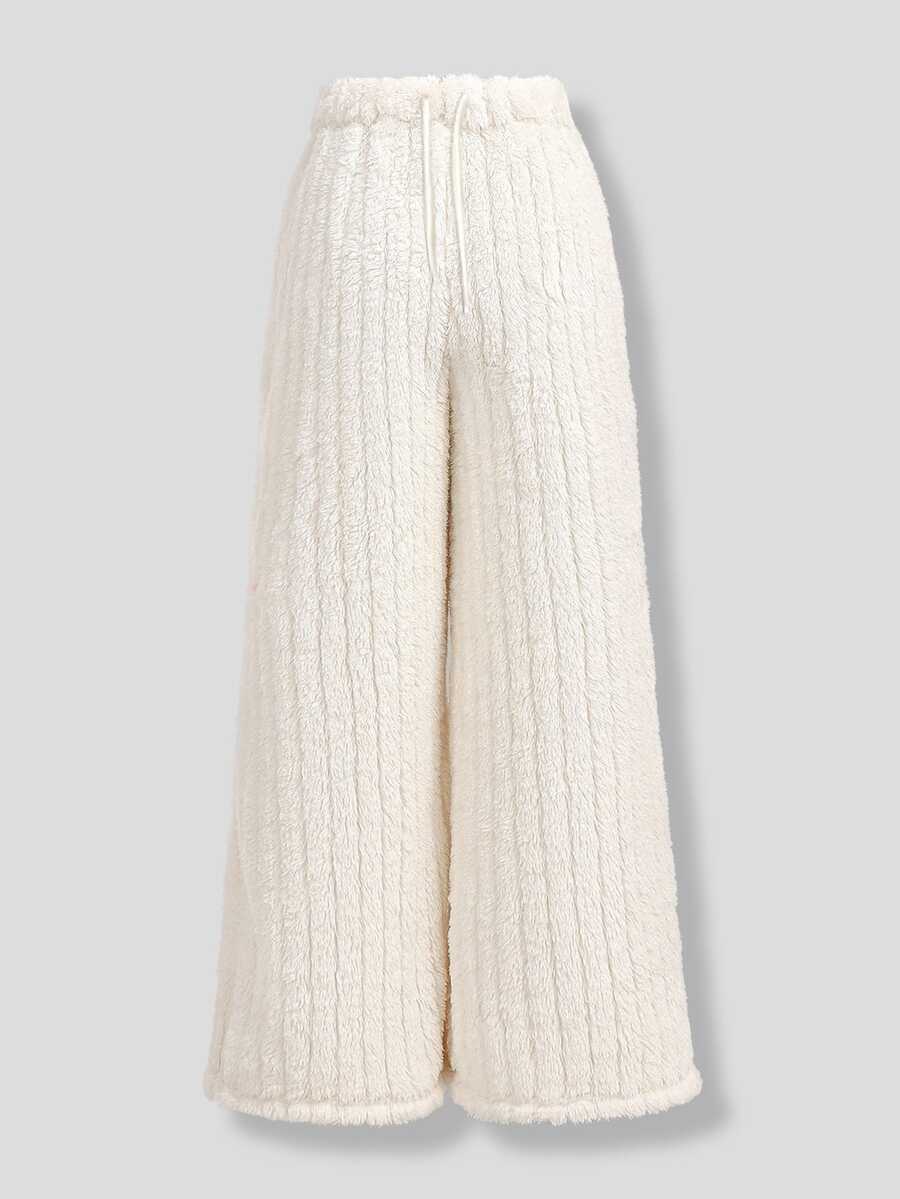 Maija Kids Maija Kids Tween Girls Autumn/Winter White Textured Double-Sided Thermal Lined Thick Versatile Long Pants - White - View 1