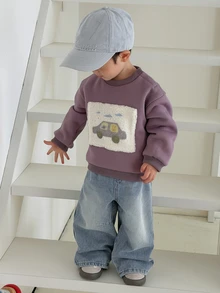 DAZY Baby Boy Elastic Waist Design Fashion Loose Fit Denim Jeans - Light Wash - View 7