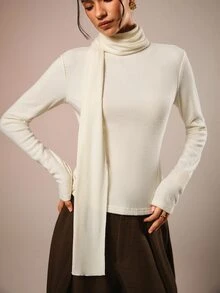 COSMINA Women's Casual Elegant All-Match Versatile Cream Color Top - Apricot - View 6