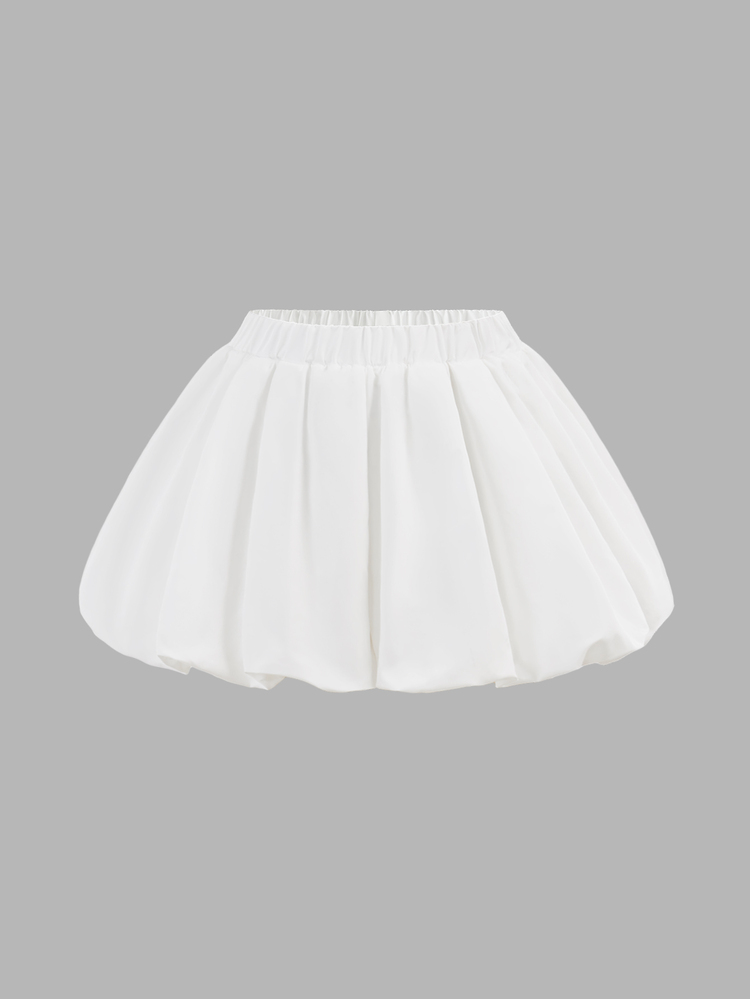 Maija Kids Maija Kids Tween Girl Casual Versatile Fashion Bubble Skirt With Built-In Shorts, Princess Style - White - View 1