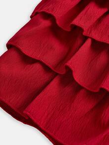 Maija Kids Maija Kids Tween Girl Casual Solid Color Skirt Shorts, Tween Girl - Red - View 5