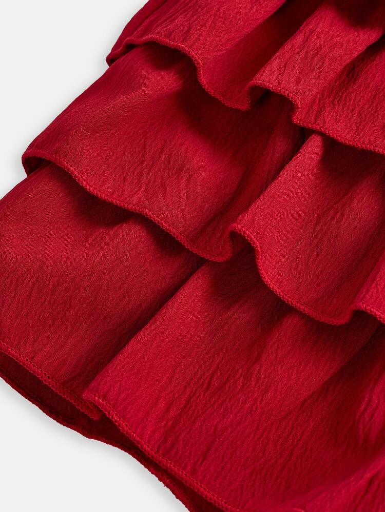 Maija Kids Maija Kids Tween Girl Casual Solid Color Skirt Shorts, Tween Girl - Red - View 5