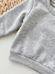 SHEIN 4件組新生兒可愛百搭純色長袖衛衣套裝，秋冬款 - 彩色 - 查看 6