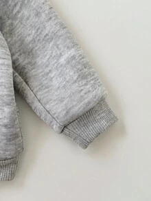 SHEIN 4件組新生兒可愛百搭純色長袖衛衣套裝，秋冬款 - 彩色 - 查看 3