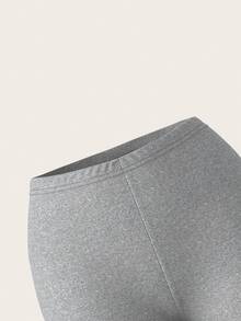 SHEIN PETITE 2件組女款針織修身短款內搭褲，休閒夏季穿著，適合外出，女款運動服，適合嬌小女性 - 彩色 - 查看 4