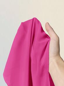 SHEIN ICON 女款寬鬆度假休閒披肩上衣，多穿法深V領露背掛脖上衣 - 玫紅色 - 查看 13