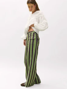 Nöista Striped Denim Jeans With Pocket Detail And Relaxed Straight-Leg Fit, Casual Everyday Style For Fall And Winter Vintage Y2K - Multicolor - View 3