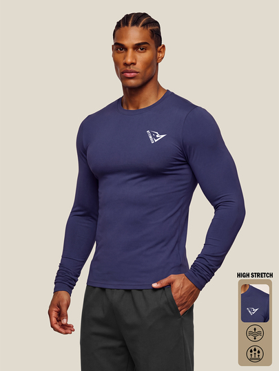 OTTIMOZO Camiseta deportiva de manga larga con estampado gráfico de letras para hombre