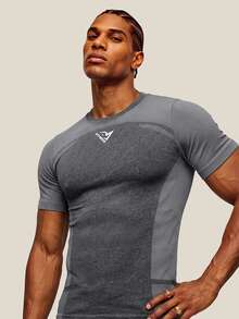 OTTIMOZO Men's Colorblock Casual Daily Wear Sports T-Shirt - Black - View 4