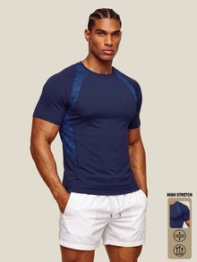 OTTIMOZO Kaos Olahraga Kasual Lengan Pendek Raglan Pria - MultiWarna - View 3