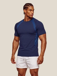 OTTIMOZO Kaos Olahraga Kasual Lengan Pendek Raglan Pria - MultiWarna - View 5
