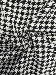 Selianne Women's Autumn/Winter Casual Outing Fabric Patchwork Houndstooth Street Style Date Daily Wear Regular Shoulder Jacket - Black and White - View 9