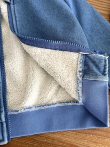 Vintaside Kids 1pc Toddler Boy Baby Boys Denim Bomber Jacket Preppy Cute Blue Zip Up Ribbed Trim Long Sleeve Ribbed Collar Thick Outdoor Fall Winter Plush - Blue - View 11