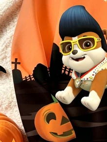 SHEIN | PAW Patrol 男嬰卡通印花長袖連帽衛衣，適合日常穿著與節日派對 - 橘色 - 查看 3