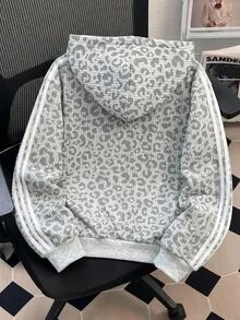 Tween Girl Casual Everyday Versatile Comfortable Leopard Print Sweatshirt - Multicolor - View 2