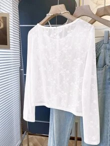 GlowEve CURVE Plus Size Minimalist Elegant Casual Fashion Versatile Lace Women's Jacket Formal Morning White Autumn Fall Party - White - View 2