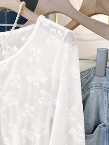 GlowEve CURVE Plus Size Minimalist Elegant Casual Fashion Versatile Lace Women's Jacket Formal Morning White Autumn Fall Party - White - View 5