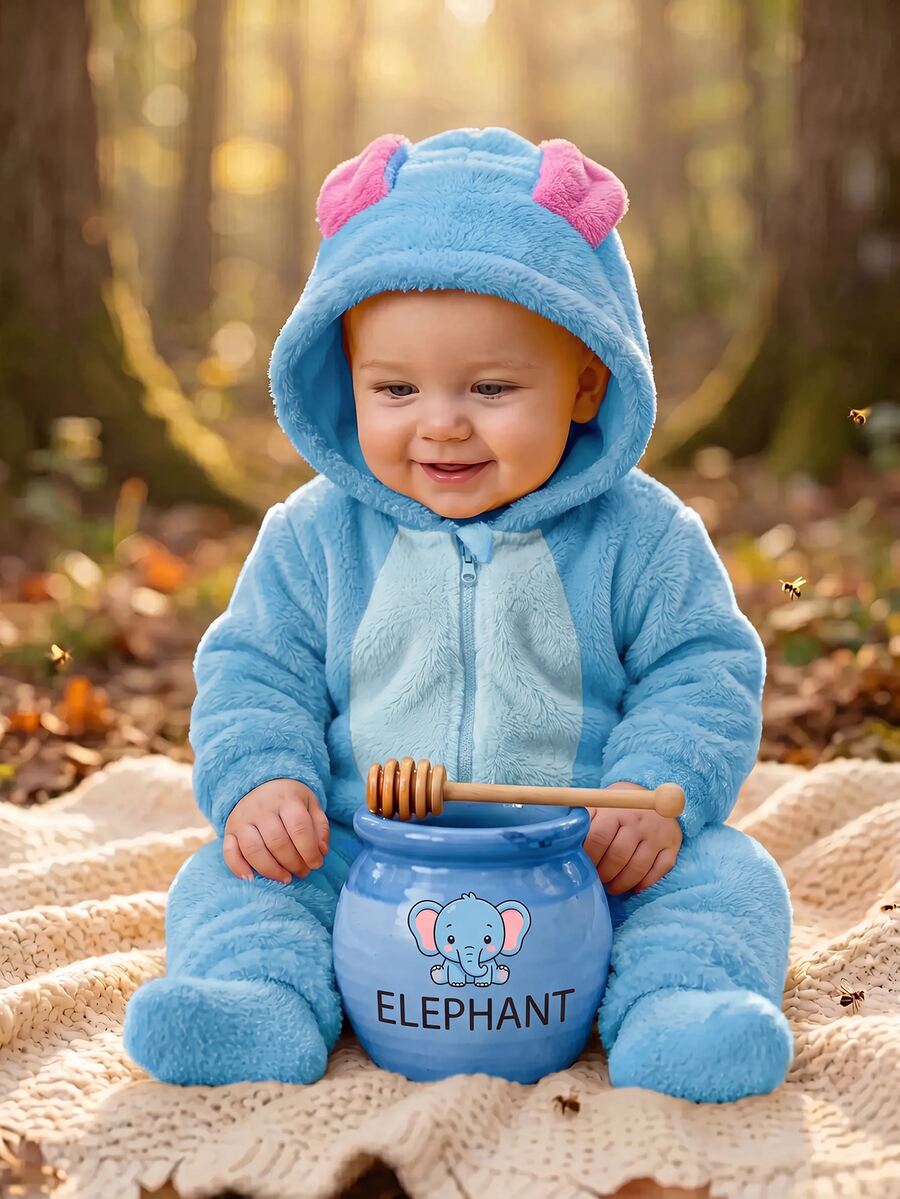 SHEIN Newborn Baby Costumes Autumn Winter - Blue - View 1