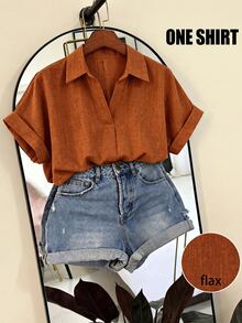 GlowEve CURVE Plus Size Women's Solid Color Casual Versatile Daily Wear Shirt - Multicolor - View 3