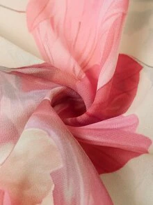 Lavishia 女士印花褶皱领优雅度假连衣裙 - 彩色 - 查看 5