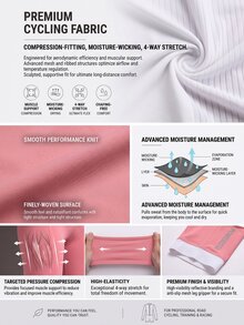 Powerista Women's Colorblock Patchwork One-Piece Cycling Shorts Pink Long-Sleeved Shorts Cycling Jersey Jumpsuit, Quick-Drying, Breathable, Reflective Workout - Pink - View 4
