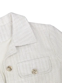 Balvessa Women's Tweed Jacket And Skirt 2 Pieces Set - Apricot - View 5